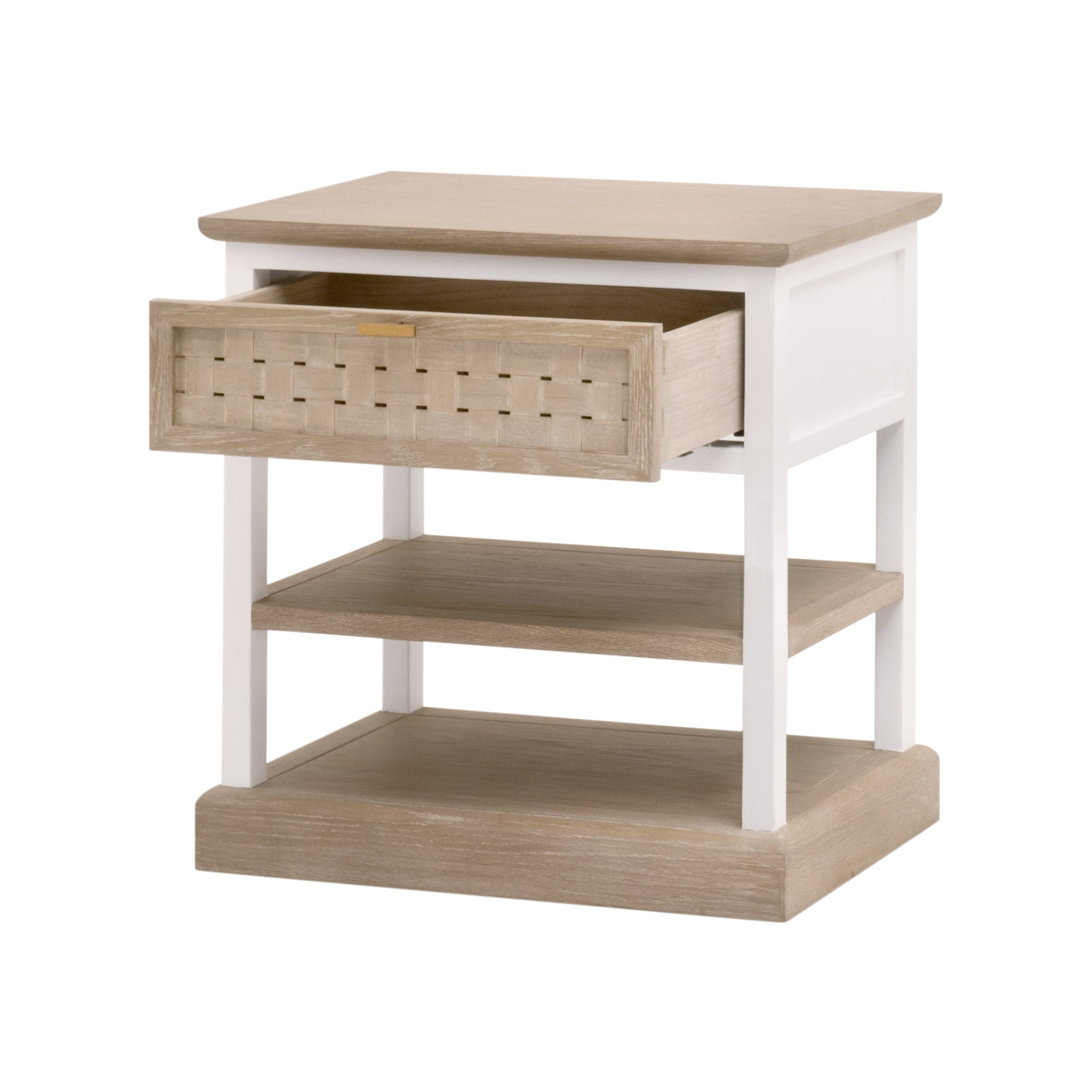  Essentials For Living Weave 1-Drawer Side Table - Smoke Gray Oak - Bonton