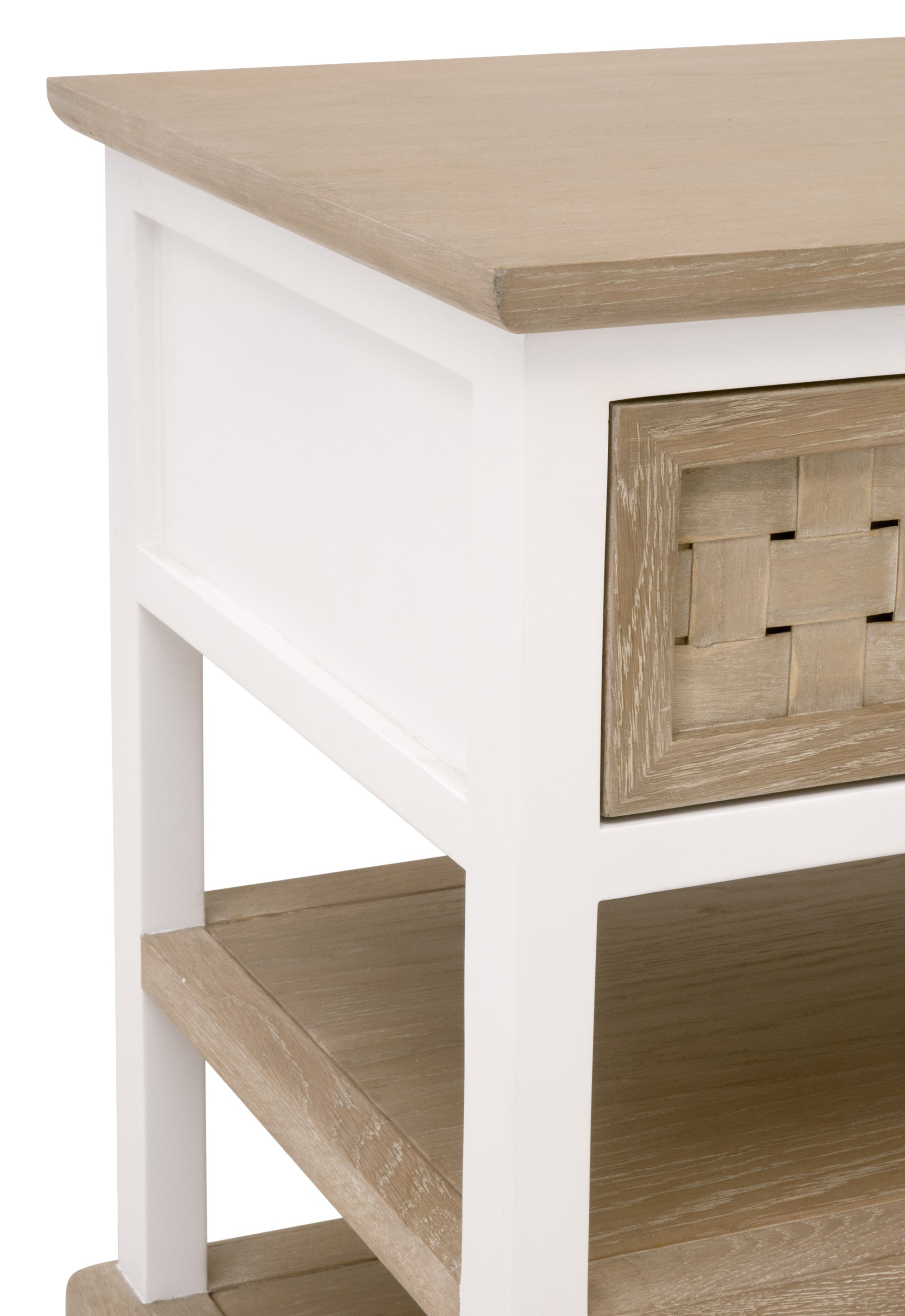  Essentials For Living Weave 1-Drawer Side Table - Smoke Gray Oak - Bonton