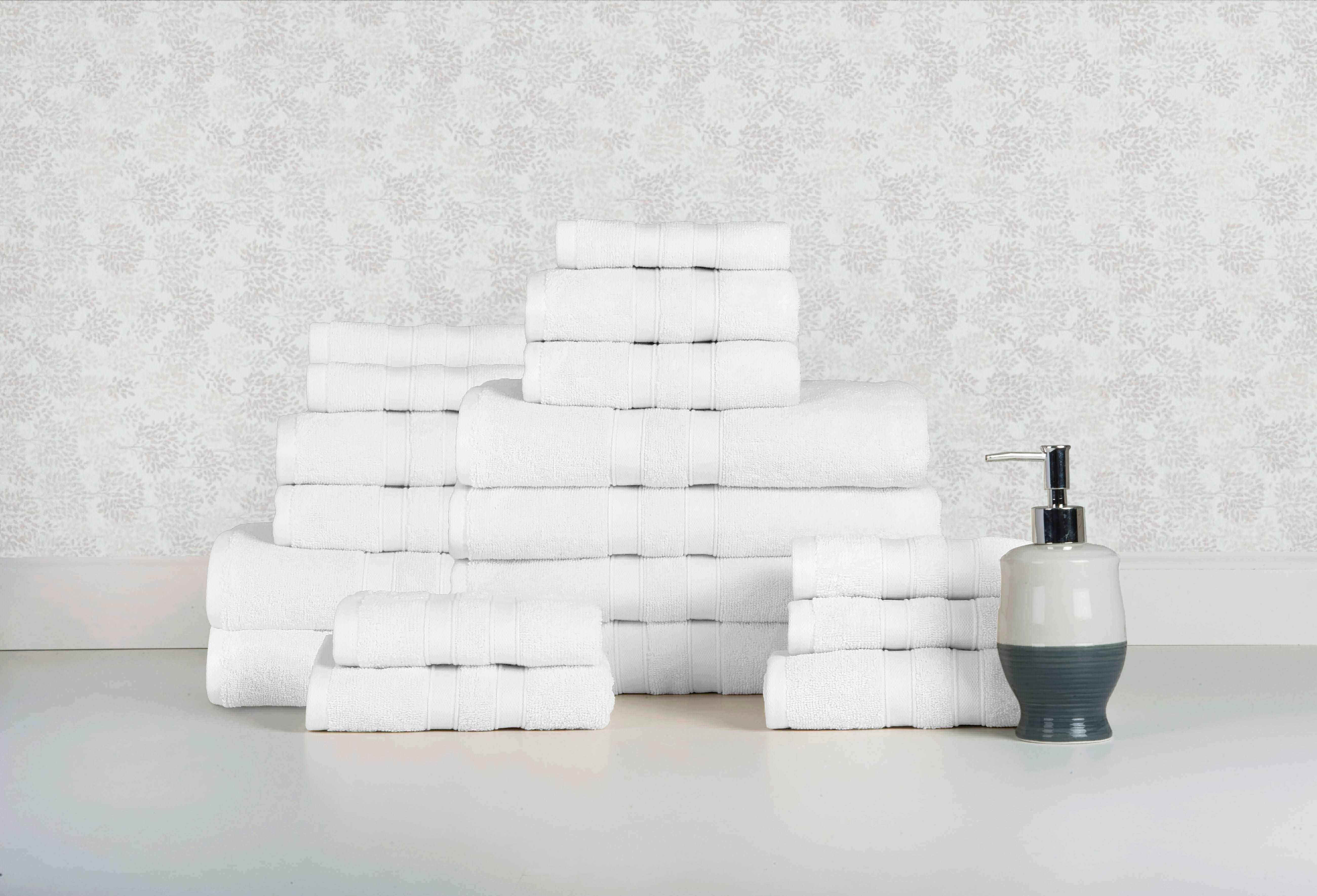  Bibb Home Bibb Home 18 Piece Egyptian Cotton Towel Set - Solid Aqua - Bonton