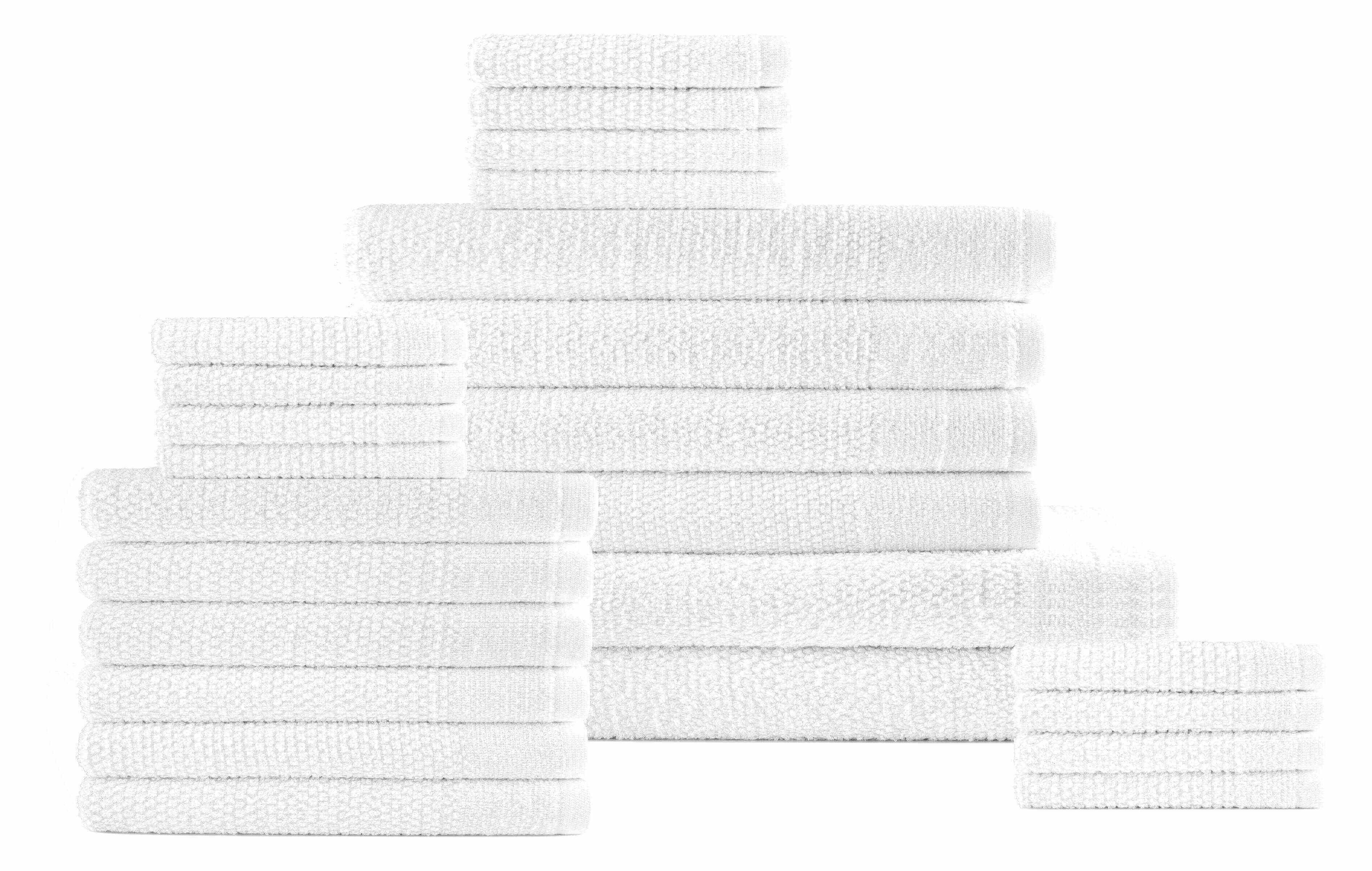  Dan River Dan River 24 Piece Popcorn Cotton Bath Towel Set. - Aqua - Bonton