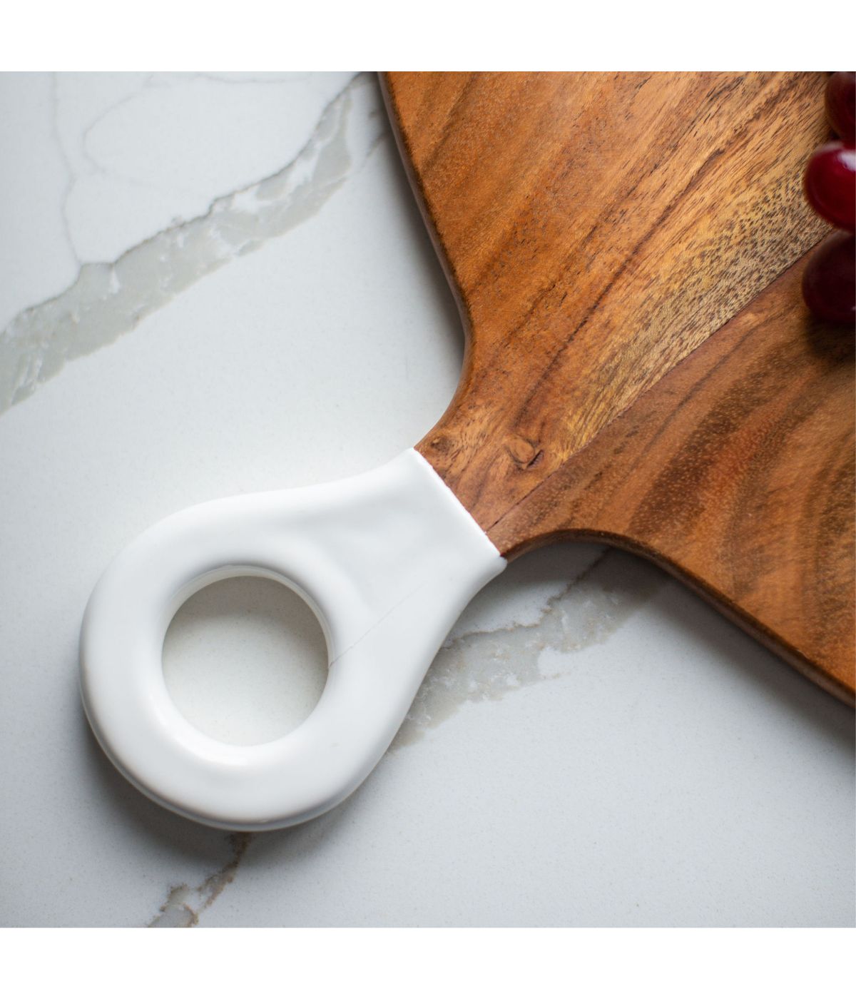  Widgeteer Jeanne Fitz Wood + White Collection Acacia Wood Round Charcuterie Board - Brown - Bonton