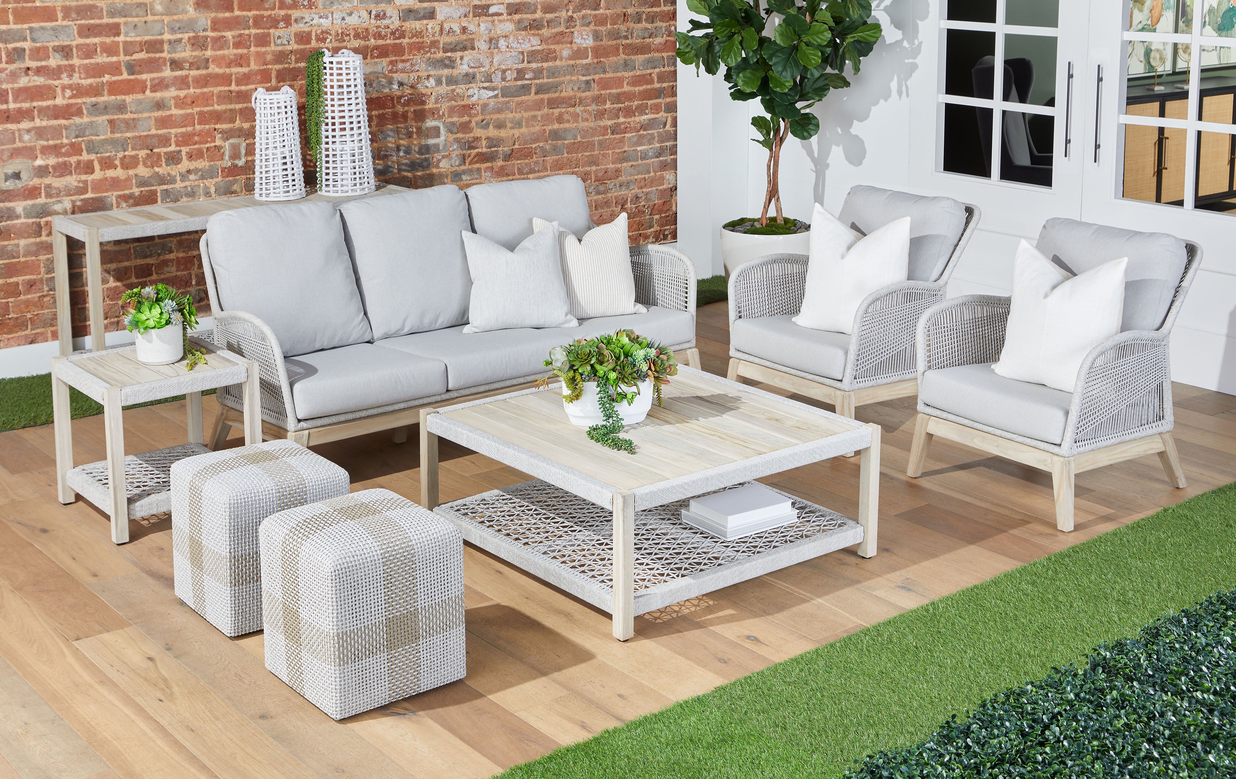  Essentials For Living Wrap Outdoor End Table - Gray - Bonton