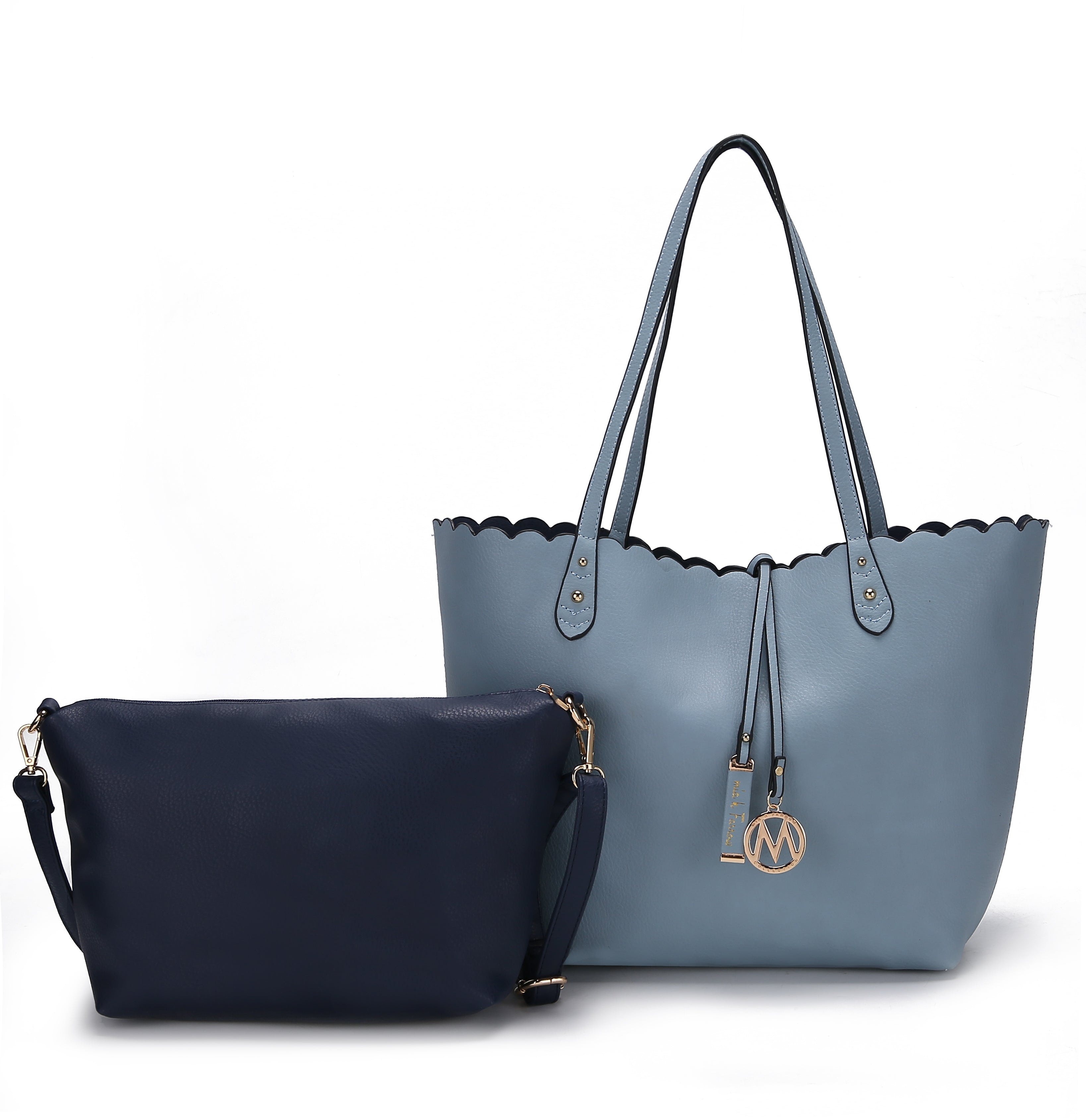  MKF Collection Amahia Reversible Tote Bag and Crossbody Set - Black - Bonton