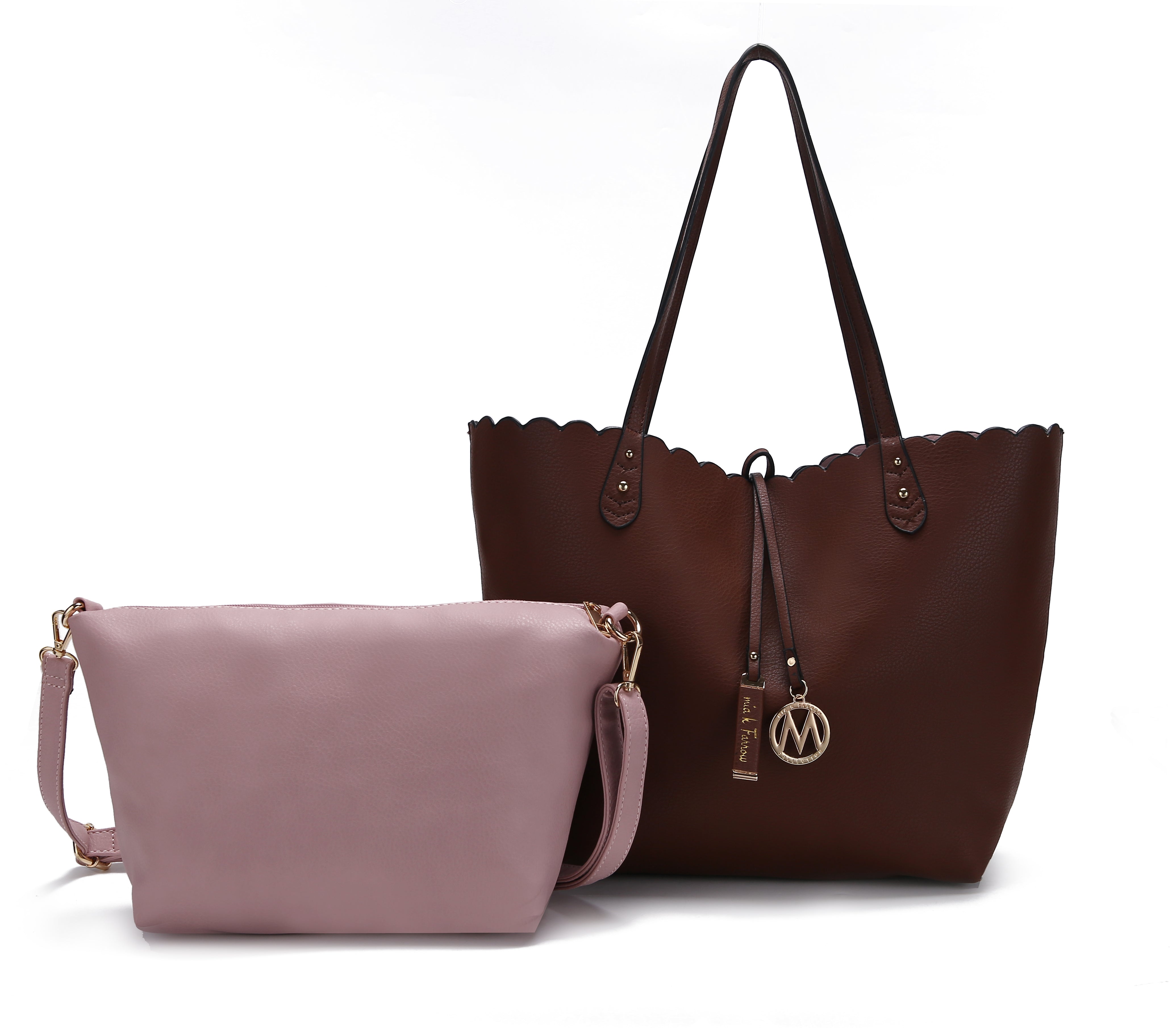  MKF Collection Amahia Reversible Tote Bag and Crossbody Set - Black - Bonton