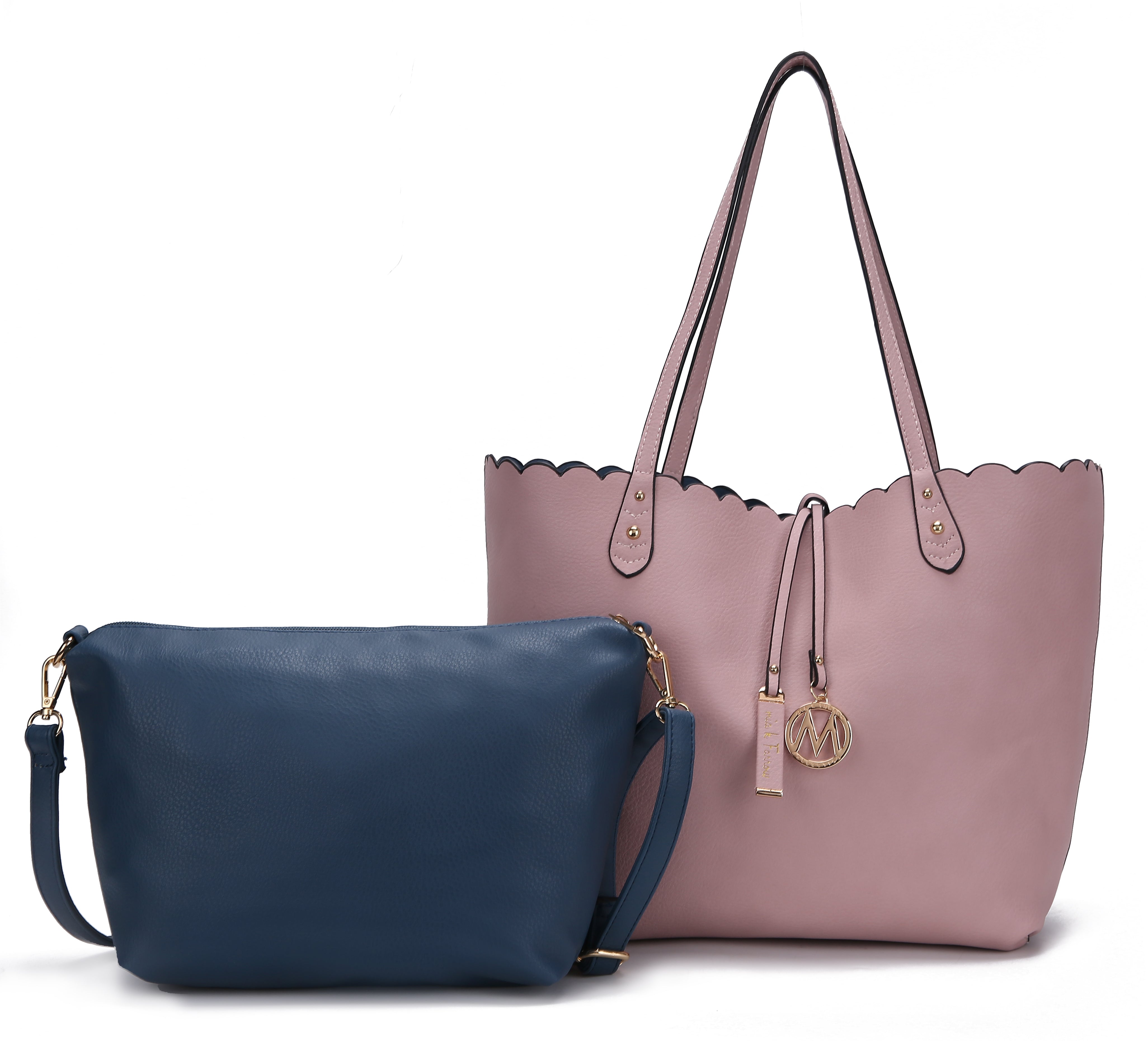  MKF Collection Amahia Reversible Tote Bag and Crossbody Set - Black - Bonton