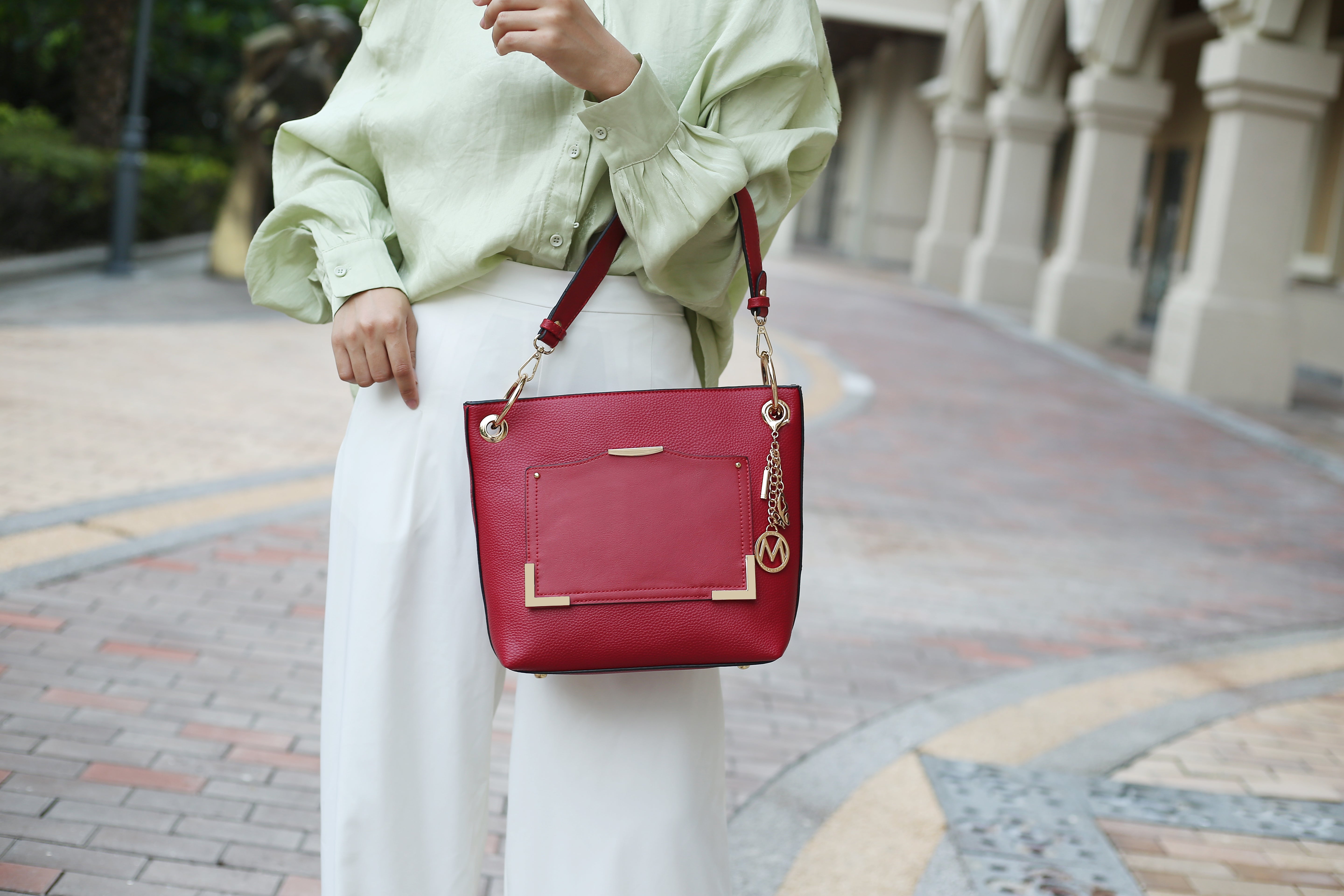  MKF Collection Grace Shoulder Bag and Set - Beige - Bonton