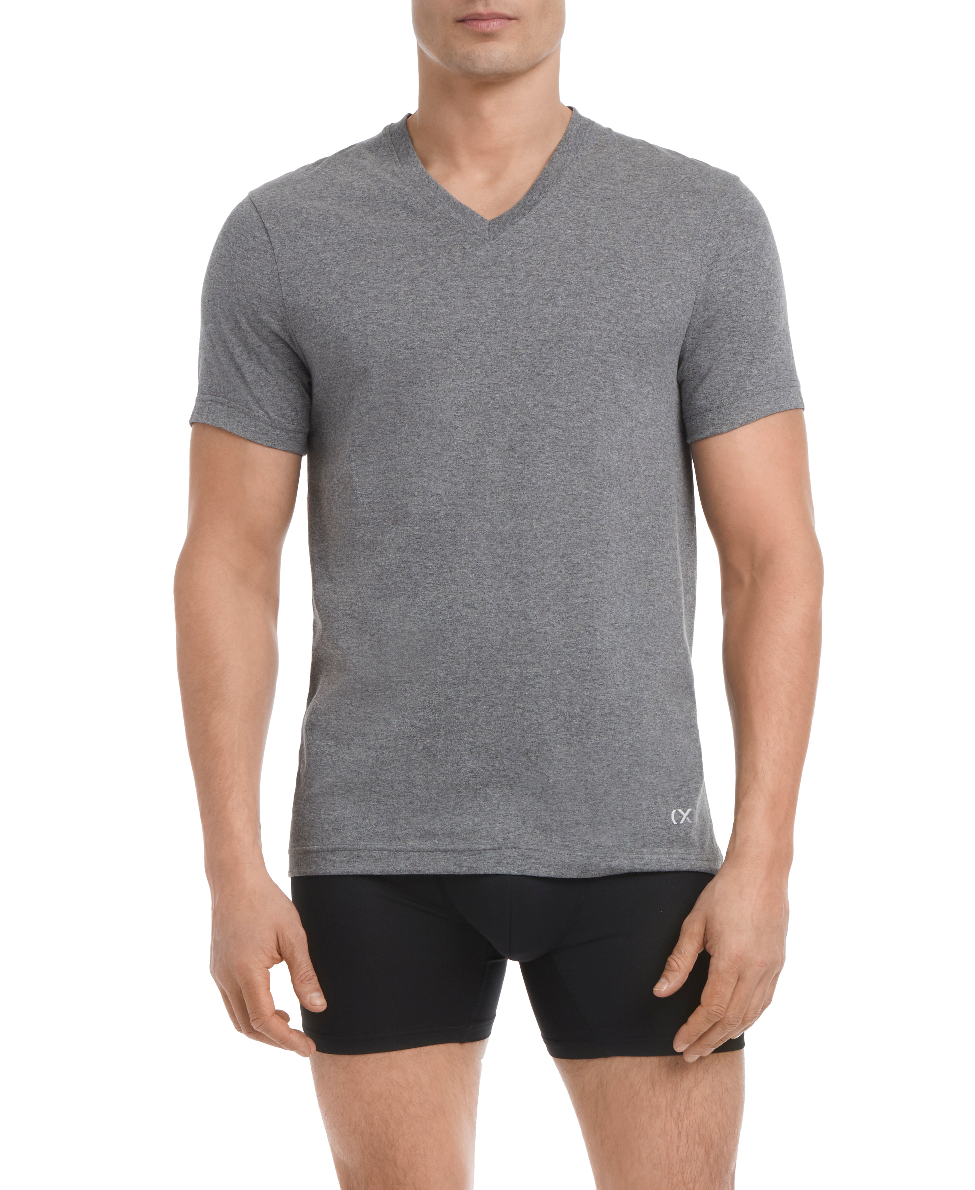  2xist Performance Cotton 3 Pack Crew Neck Tee - Charcoalheather - Bonton