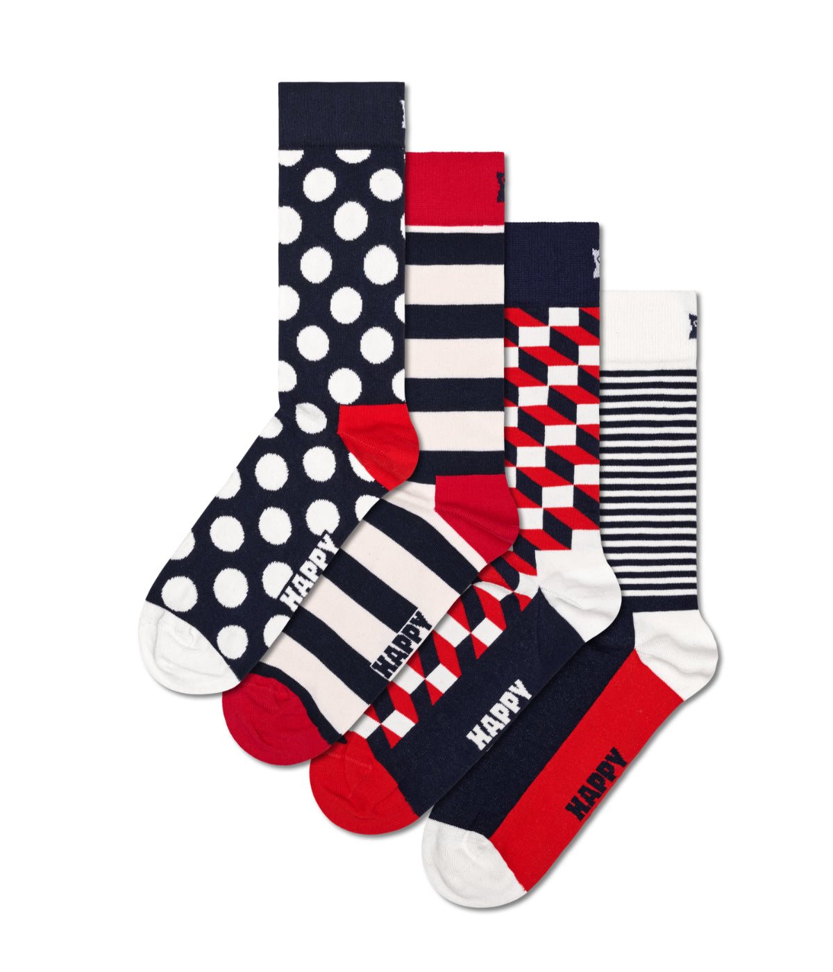  Happy Socks 4-Pack Classic Navy Socks Gift Set Multi - Multi - Bonton