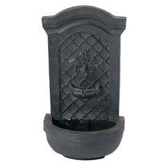 31"H Solar-Powered Polystone Rosette Leaf Wall-Mount Fountain