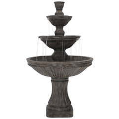 55"H Electric Polystone Classic Style 3-Tier Designer Water Fountain