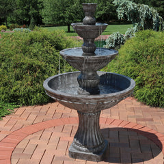 55"H Electric Polystone Classic Style 3-Tier Designer Water Fountain