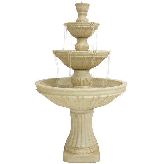 55"H Electric Polystone Classic Style 3-Tier Designer Water Fountain