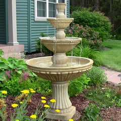 55"H Electric Polystone Classic Style 3-Tier Designer Water Fountain