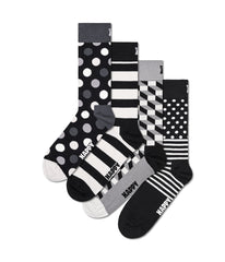 4-Pack Classic Black & White Socks Gift Set Multi