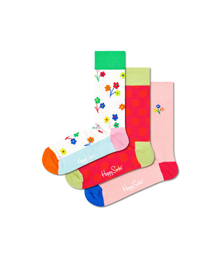 3-Pack Flower Socks Gift Set Multi
