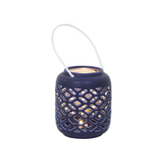 Ceramic Lantern Featuring LED Kilim