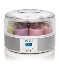 Digital Yogurt Maker With 7 Glass Jars and 15 Hours Timer White