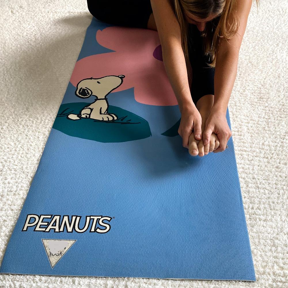  Yune Yoga Yune Yoga Mat Peanuts Snoopy Flower Blue by Yune Yoga - Default Title - Bonton