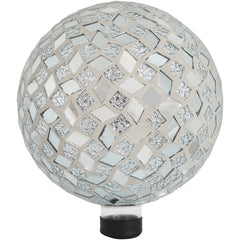 Diamond Mosaic Gazing Globe Glass Garden Ball 10"