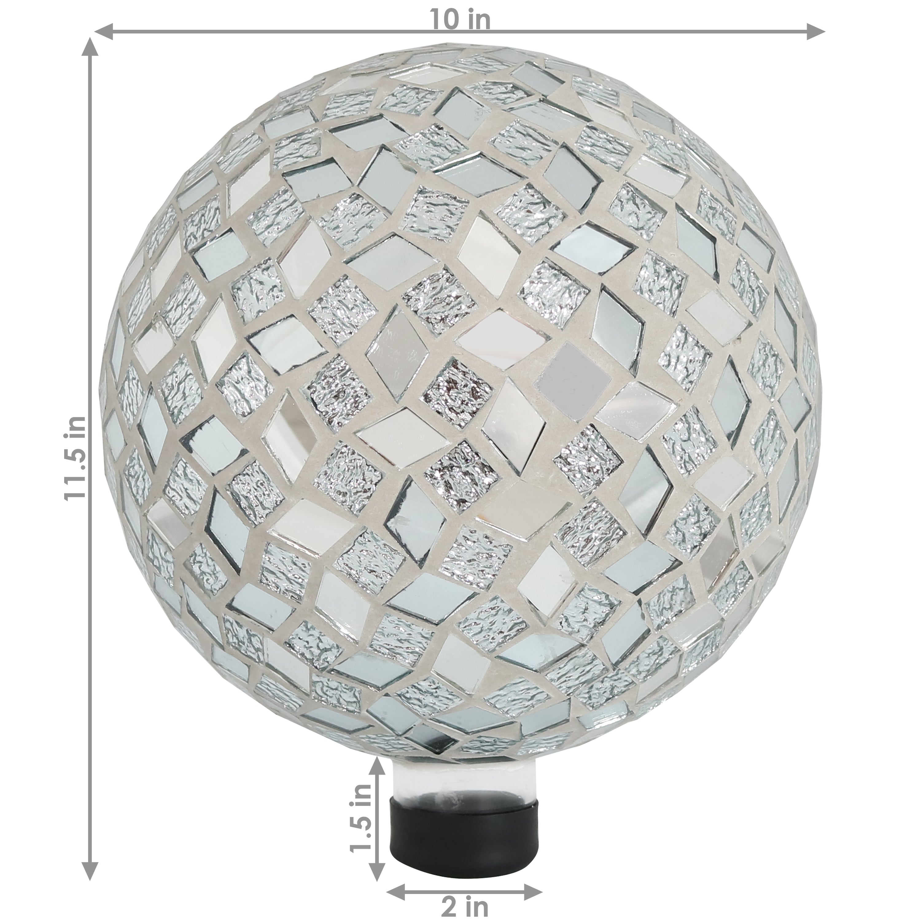  Sunnydaze Decor Diamond Mosaic Gazing Globe Glass Garden Ball 10