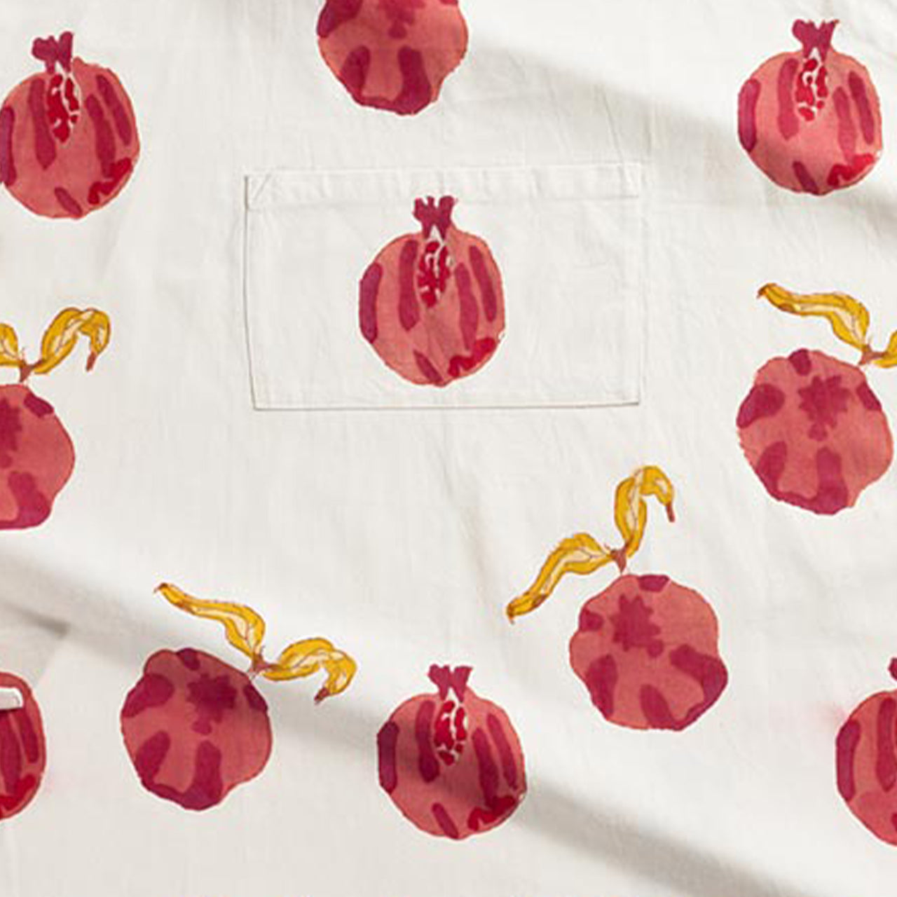  Couleur Nature Pomegranate Yellow/Red Apron - Yellow/Red - Bonton