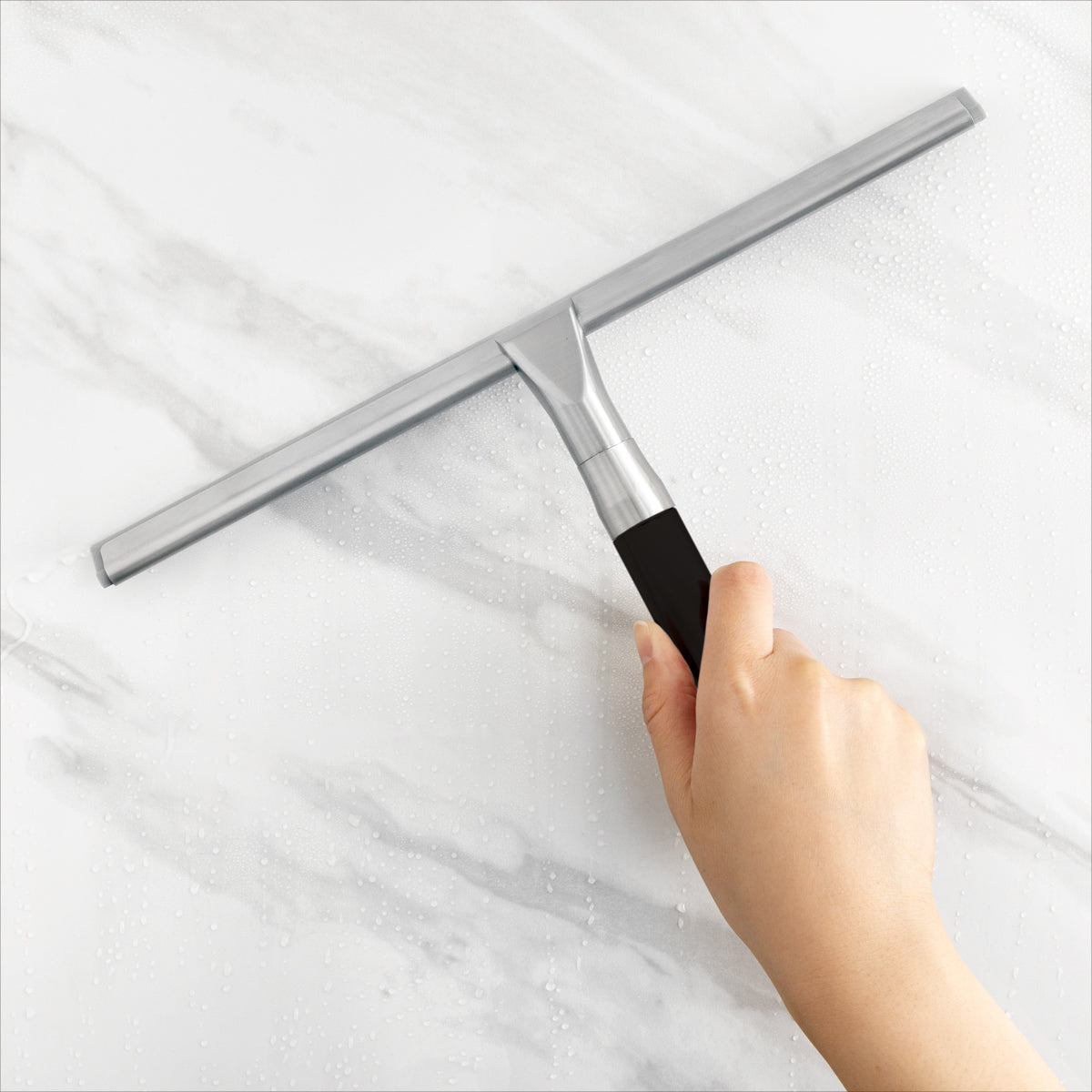  Zadro Shower Squeegee With Silicone Blade & Wall Mounting Bracket - Satin Nickel/Clear Acrylic - Bonton