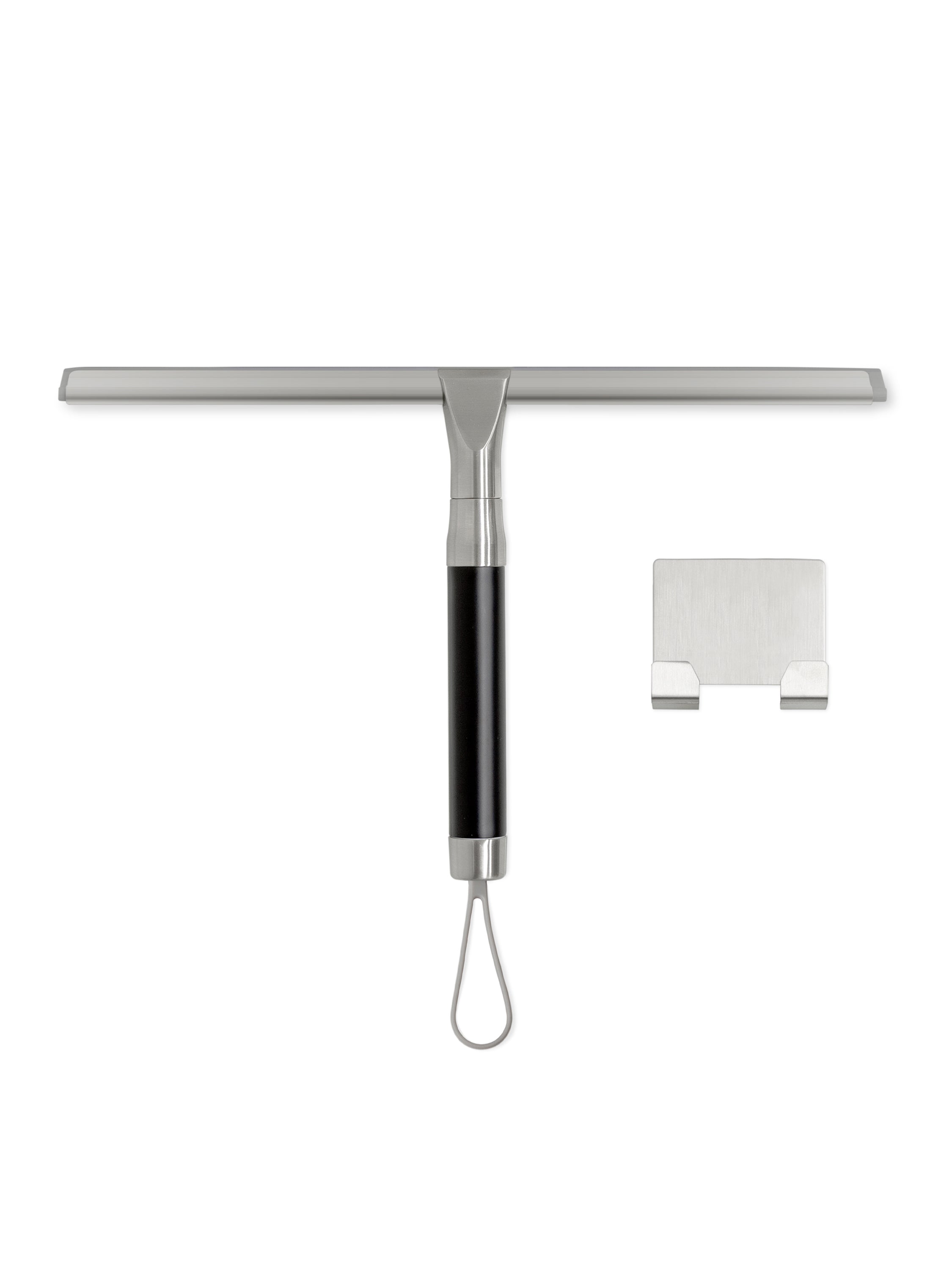  Zadro Shower Squeegee With Silicone Blade & Wall Mounting Bracket - Satin Nickel/Clear Acrylic - Bonton