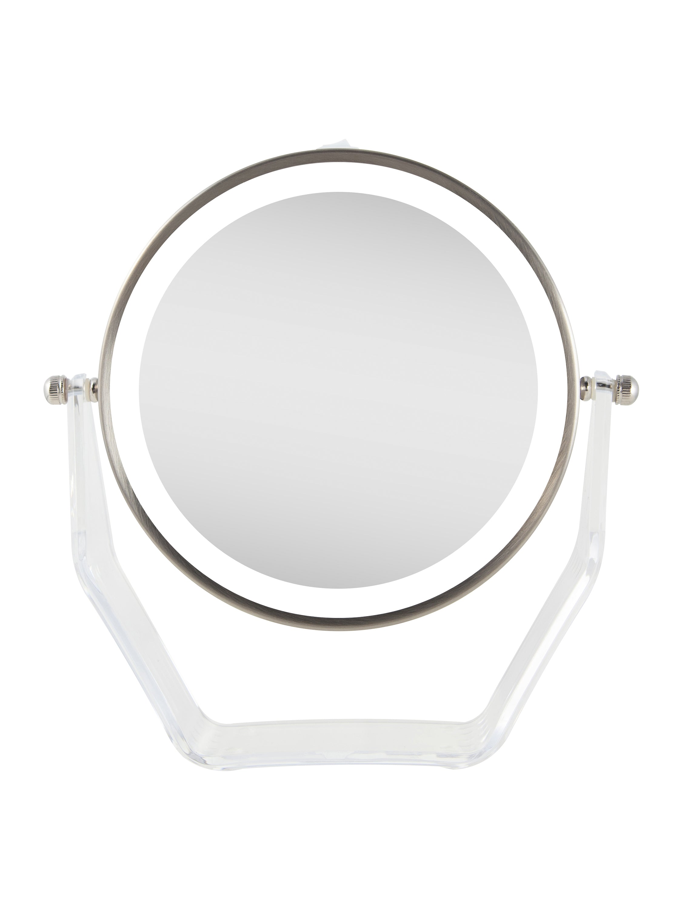  Zadro Lighted Makeup Mirror with 8X/1X Magnification & Swivel - Satin Nickel - Bonton