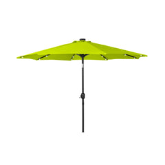 9 ft Outdoor Patio Solar LED Market Umbrella with Black Round Base