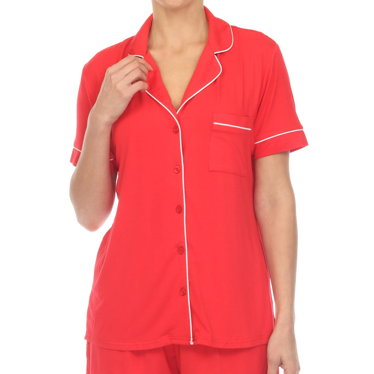  White Mark Women's Short Sleeve Bamboo Pajama Set - XL - Bonton