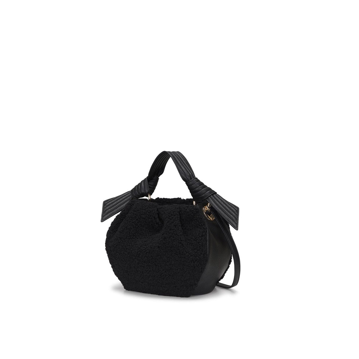  Oryany Selena Eco Fur Bucket - Medium Crossbody - Black - Bonton