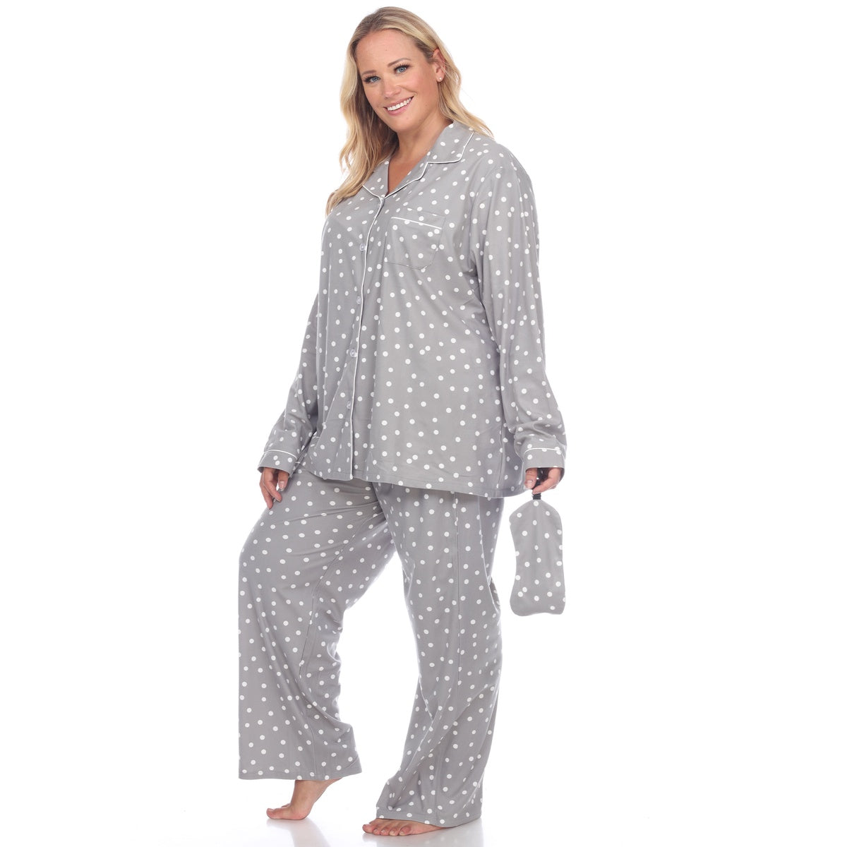  White Mark Plus Size Three-Piece Pajama Set - 1X - Bonton