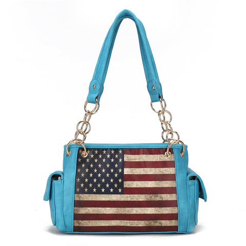 Alaina Printed Flag Shoulder Bag