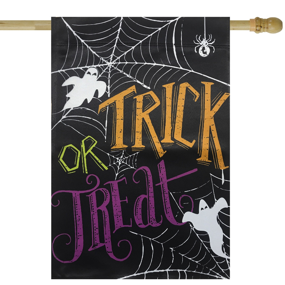  Northlight Spider Webs and Ghosts Trick or Treat Outdoor Garden Flag 28