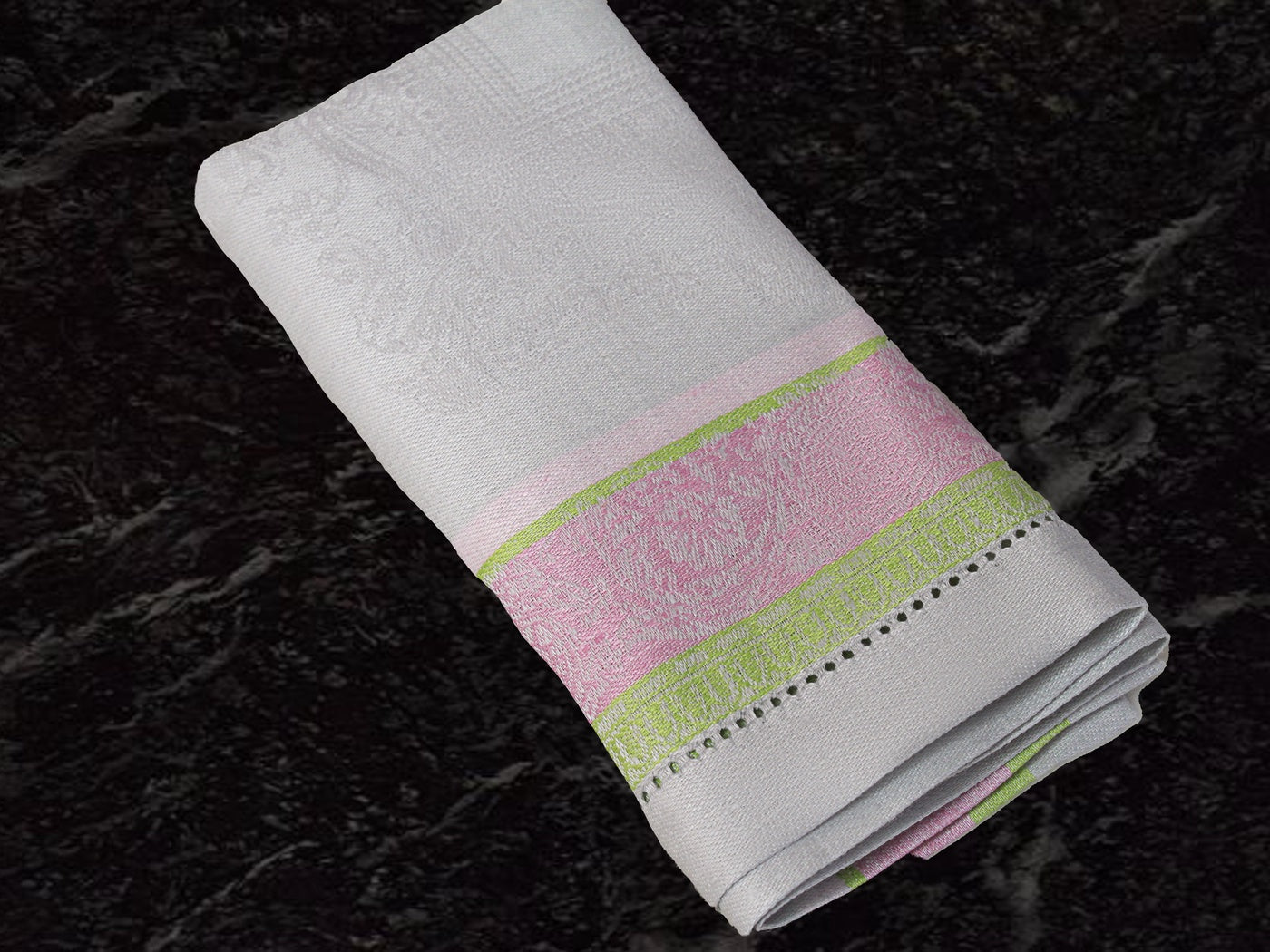  French Home French Home Linen Set of 6 Cleopatra Napkins - Chartreuse, Rose, and Pale Lavender - Default Title - Bonton