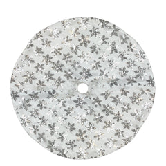 20" White and Silver Sequin Snowflake Mini Christmas Tree Skirt