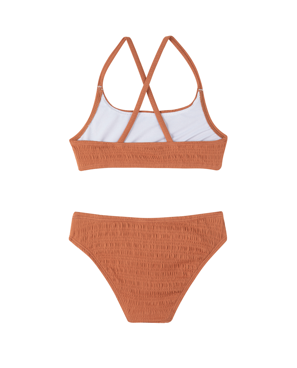  Gottex Kids Beach Day Textured Criss Cross Strap Swim Set - Terracota - Bonton