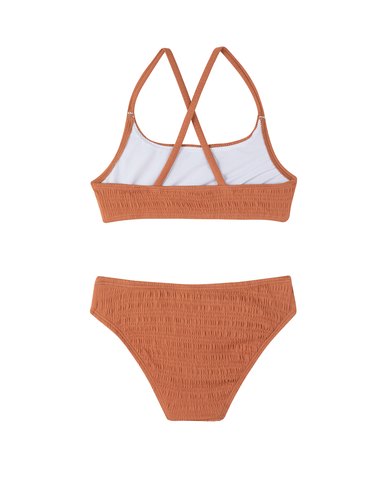 Beach Day Textured Criss Cross Strap Swim Set