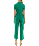 ITY Monaco Stretch Jumpsuit with Neck Tie Detail Shamrock Green