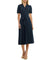 ITY Monaco Stretch Dress with Pleated Skirt and Button Up Collar Neck Deep Navy