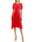 ITY Monaco Stretch Dress with Pleated Skirt and Blouson Sleeve Pure Red