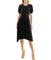 ITY Monaco Stretch Dress with Pleated Skirt and Blouson Sleeve Very Black