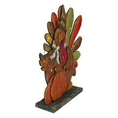 13" LED Lighted Turkey With Pumpkin Fall Harvest Decoration