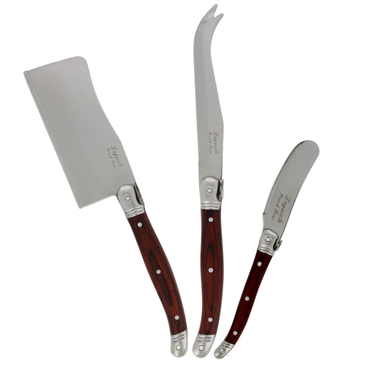 3 Piece Large Laguiole Pakkawood Cheese Knife Set