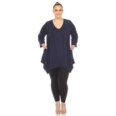 Plus Size Empire Waist V-Neck Tunic Top