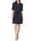 Button To Hem Shirtdress with Pleated Skirt Detail Deep Navy