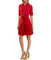 Button To Hem Shirtdress with Pleated Skirt Detail Red Riding Hood