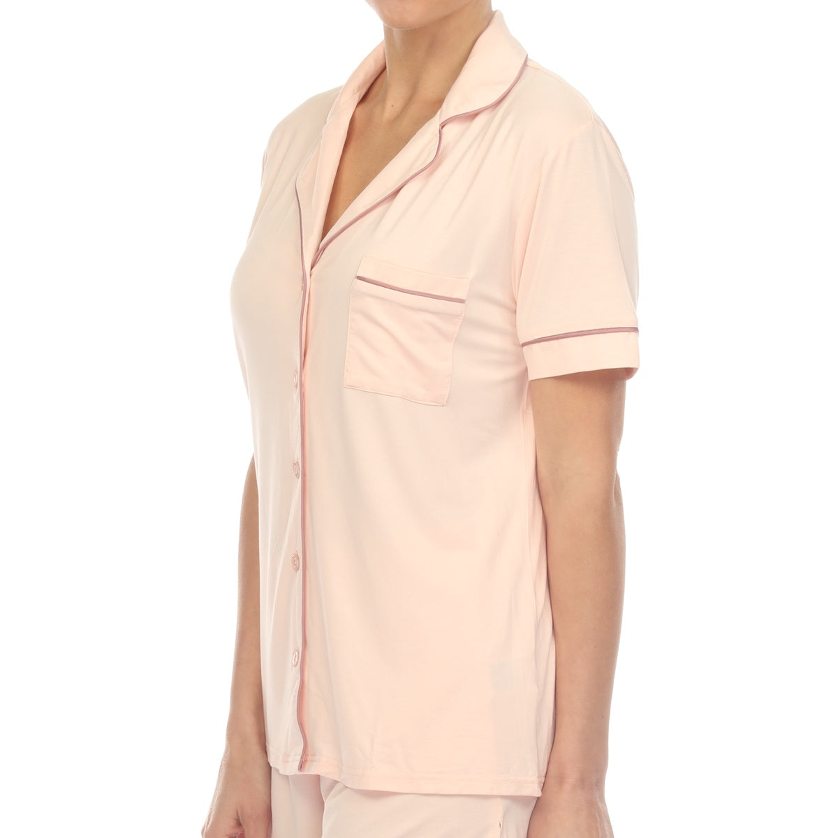  White Mark Women's Short Sleeve Bamboo Pajama Set - XL - Bonton