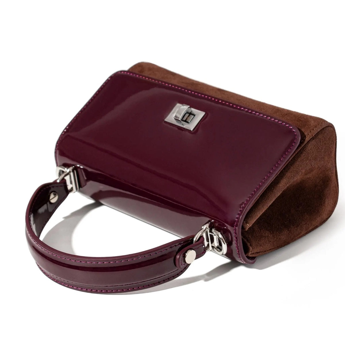  Jurgi Lili Bag - Mulberry Patent & Suede - Brown - Bonton
