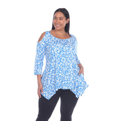 Plus Size Leopard Cold Shoulder Tunic